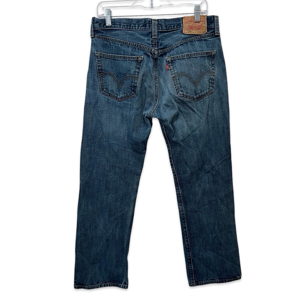 Levis 501 Original Straight Leg Jeans Mens 33x30 Blue Denim Button Fly 005010422 - Picture 2 of 16